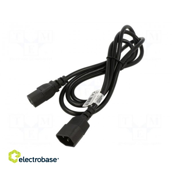 Cable | 3x0.75mm2 | IEC C13 female,IEC C14 male | PVC | 1.8m | black