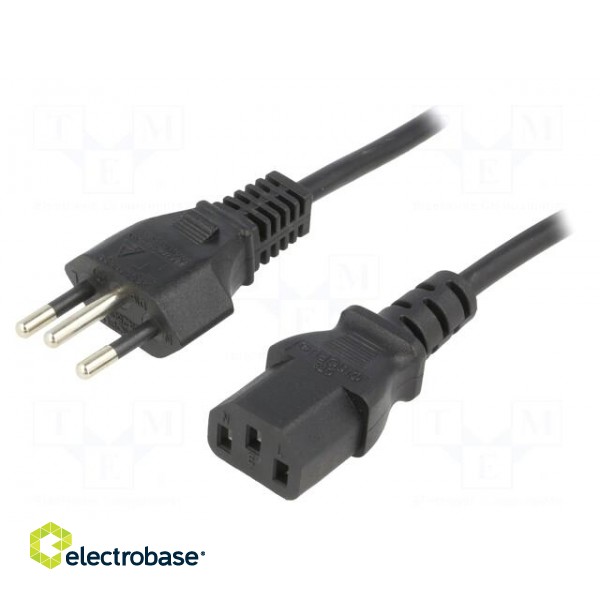 Cable | 3x0.75mm2 | IEC C13 female,NBR 14136 (N) plug | PVC | 1.8m