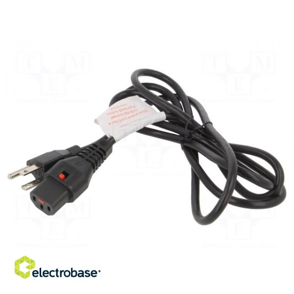 Cable | IEC C13 female,NEMA 5-15 (B) plug | 1.83m | black | 10A | 125V