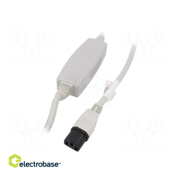 Cable | IEC C13 female,wires | 2m | white | 10A | 250V | IP20