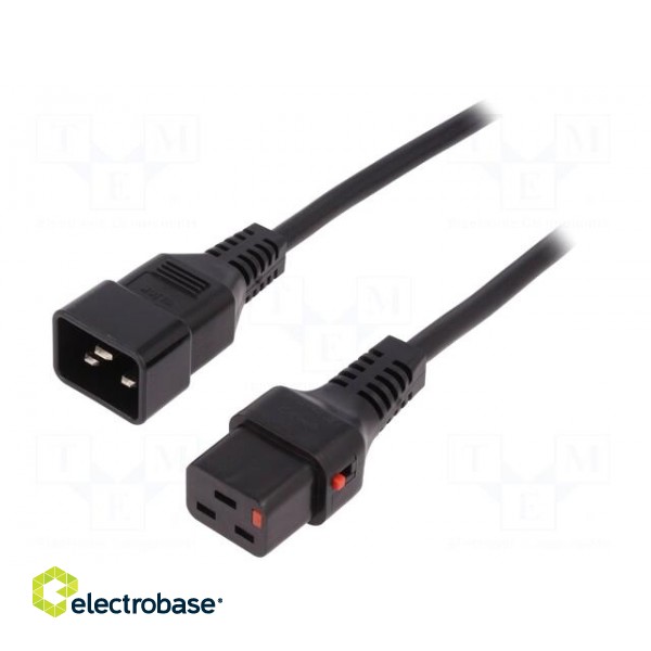 Cable | IEC C19 female,IEC C20 male | PVC | 2m | black | 16A | 250V