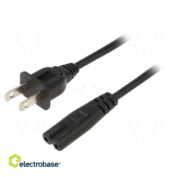 Cable | 2x0.75mm2 | IEC C7 female,NEMA 5-15 (B) plug | PVC | 1.8m