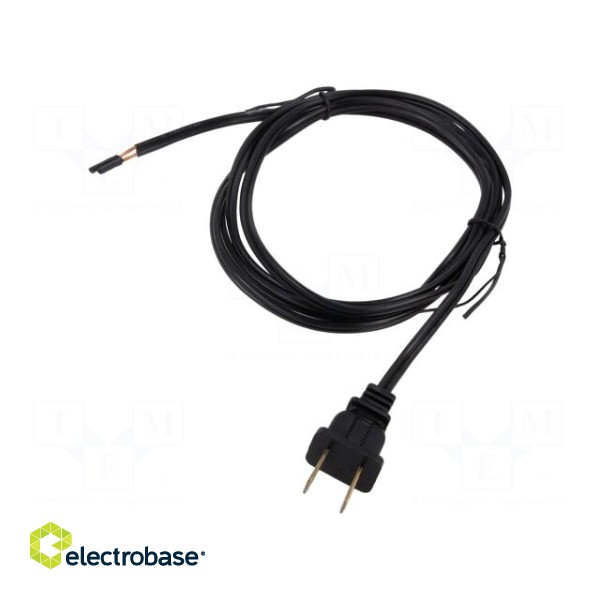 Cable | 2x18AWG | NEMA 1-15 (A) plug,wires | PVC | 1.8m | black | 10A