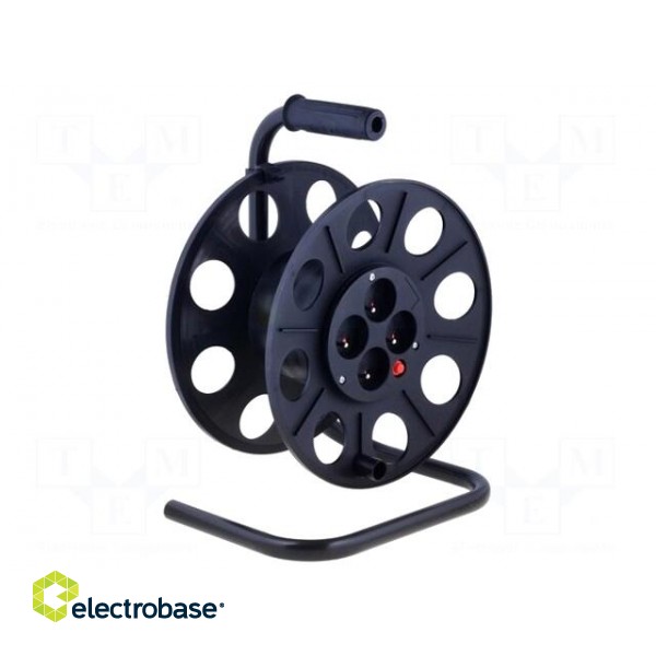 Cable reel | with socket | Sockets: 4