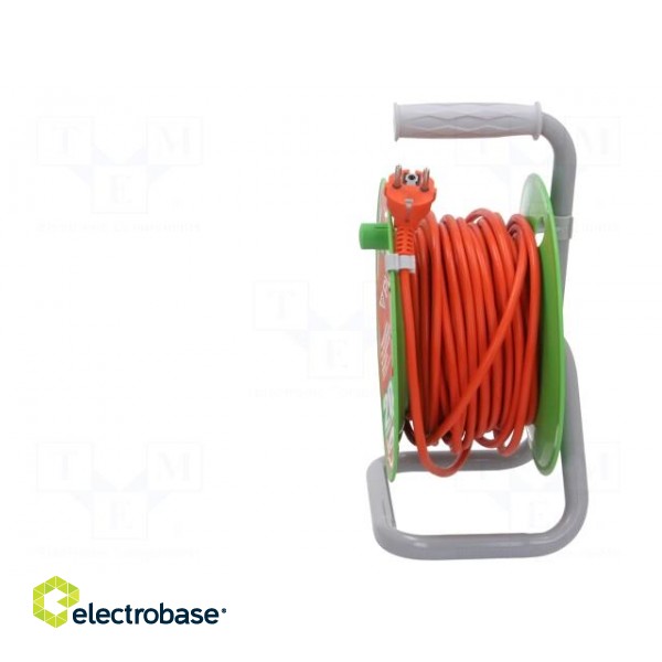 Extension lead | 3x1mm2 | reel | Sockets: 4 | PVC | orange | 20m | 10A image 3