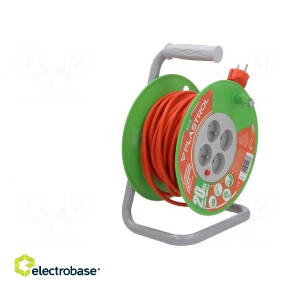 Extension lead | 3x1mm2 | reel | Sockets: 4 | PVC | orange | 20m | 10A image 8