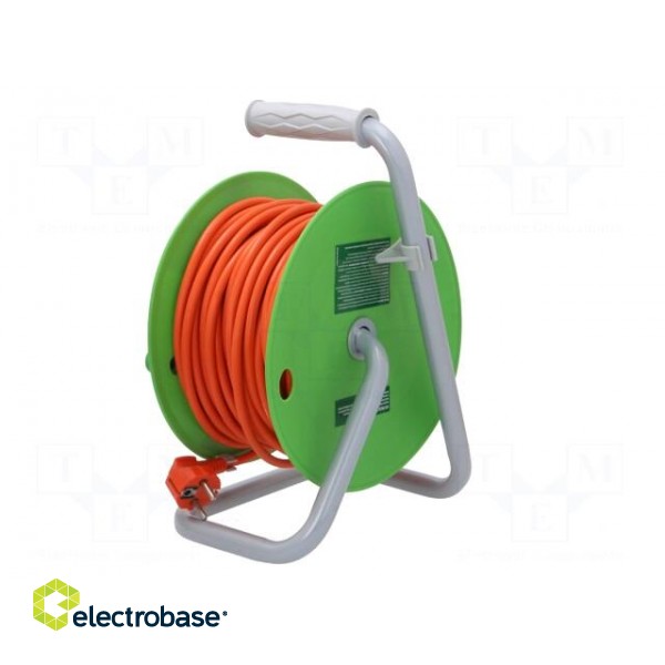 Extension lead | 3x1mm2 | reel | Sockets: 4 | PVC | orange | 25m | 10A image 4