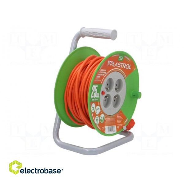 Extension lead | 3x1mm2 | reel | Sockets: 4 | PVC | orange | 25m | 10A image 8