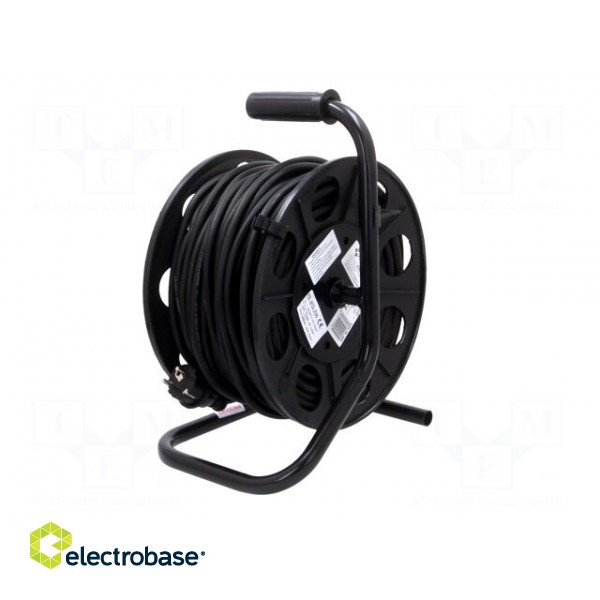 Extension lead | reel | Sockets: 4 | rubber | black | 3x1,5mm2 | 50m | 10A image 4