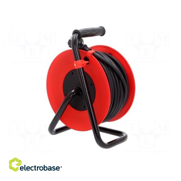 Extension lead | 3x2.5mm2 | reel | Sockets: 4 | rubber | black | 25m | 16A image 6