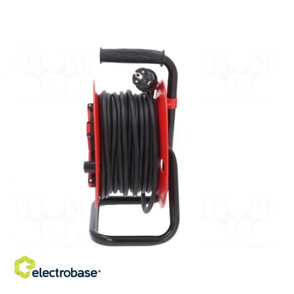 Extension lead | 3x1.5mm2 | reel | Sockets: 4 | rubber | black | 20m | 16A image 3