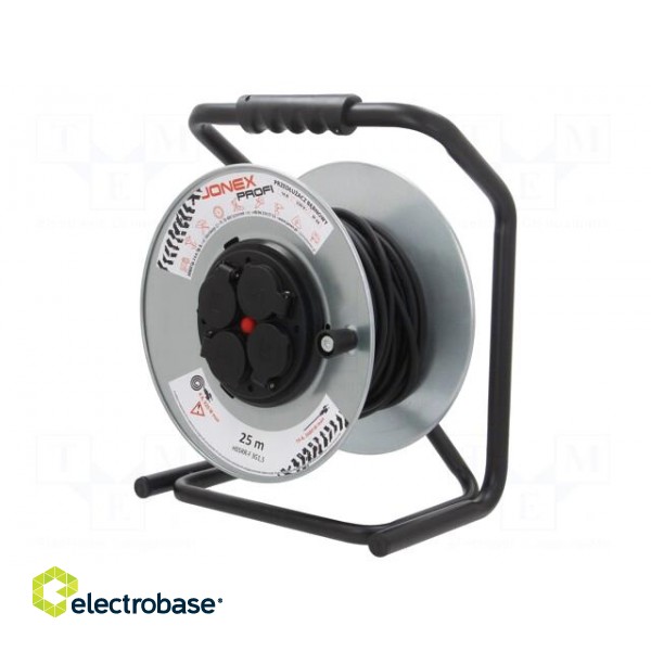Extension lead | reel,with non-rotating sockets | Sockets: 4 | 25m image 1