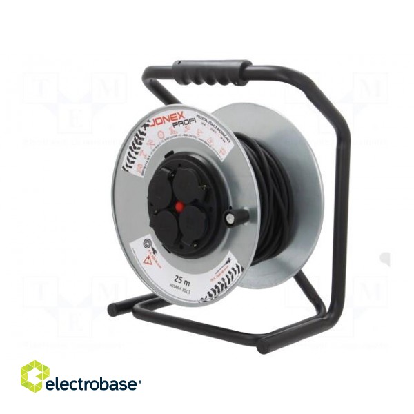 Extension lead | reel,with non-rotating sockets | Sockets: 4 | 25m image 2