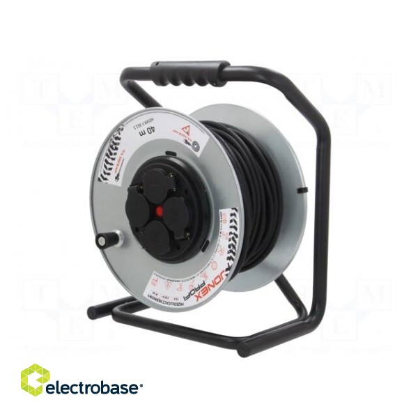 Extension lead | reel,with non-rotating sockets | Sockets: 4 | 40m