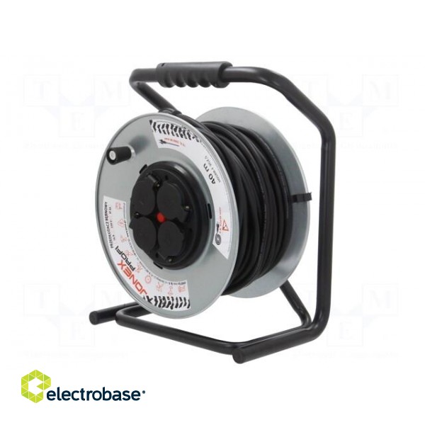 Extension lead | reel,with non-rotating sockets | Sockets: 4 | 40m image 1
