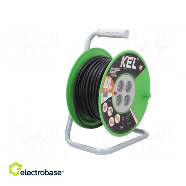 Extension lead | 3x1.5mm2 | reel | Sockets: 4 | PVC | black | 40m | 16A image 8