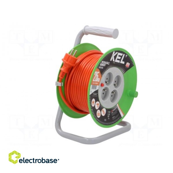 Extension lead | 3x1.5mm2 | reel | Sockets: 4 | PVC | orange | 25m | 16A image 8