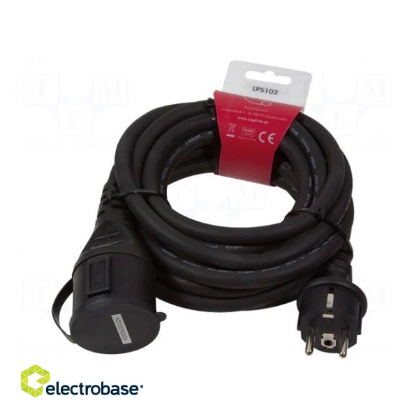 Extension lead | Sockets: 1 | black | 5m | 16A