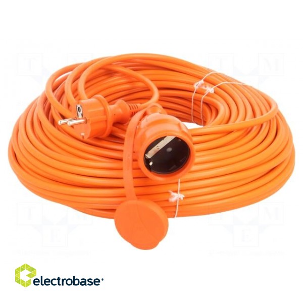 Extension lead | 3x1.5mm2 | Sockets: 1 | PVC | orange | 50m | 16A