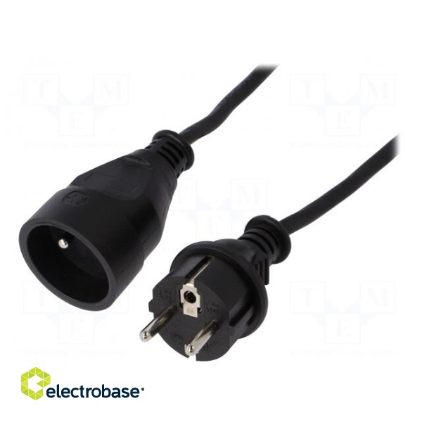 Extension lead | 3x1.5mm2 | Sockets: 1 | rubber | black | 40m | 10A