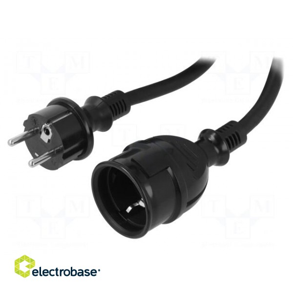 Extension lead | 3x2.5mm2 | Sockets: 1 | rubber | black | 15m | 16A