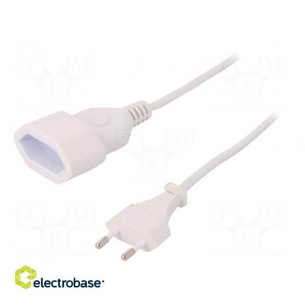 Extension lead | Sockets: 1 | white | 1m