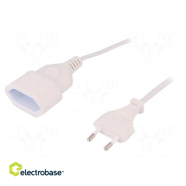 Extension lead | Sockets: 1 | white | 2m