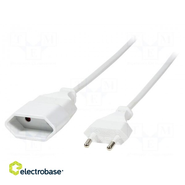 Extension lead | Sockets: 1 | white | 3m