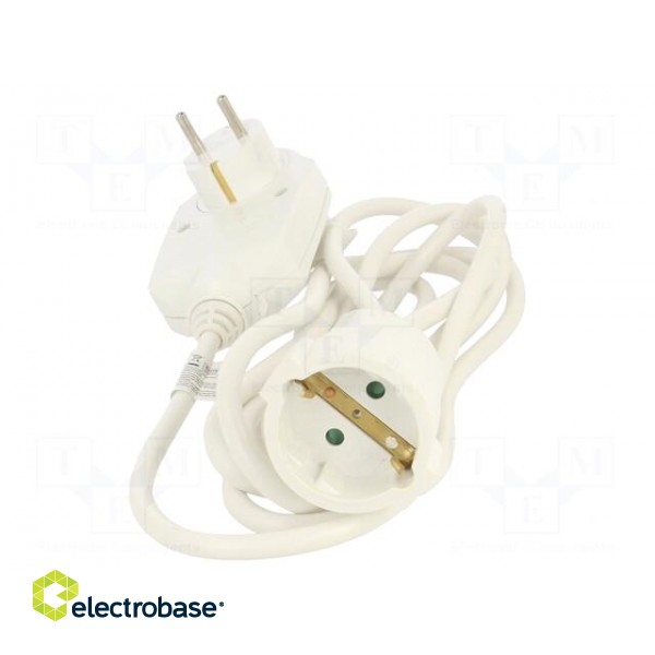 Extension lead | Sockets: 1 | white | 3m | 16A фото 2