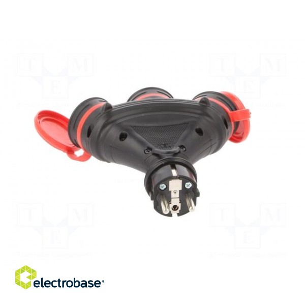 Power splitter | Sockets: 3 | 16A | EXTREM | black,red фото 5