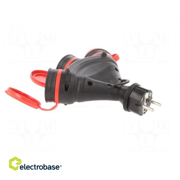 Power splitter | Sockets: 3 | 16A | EXTREM | black,red фото 4