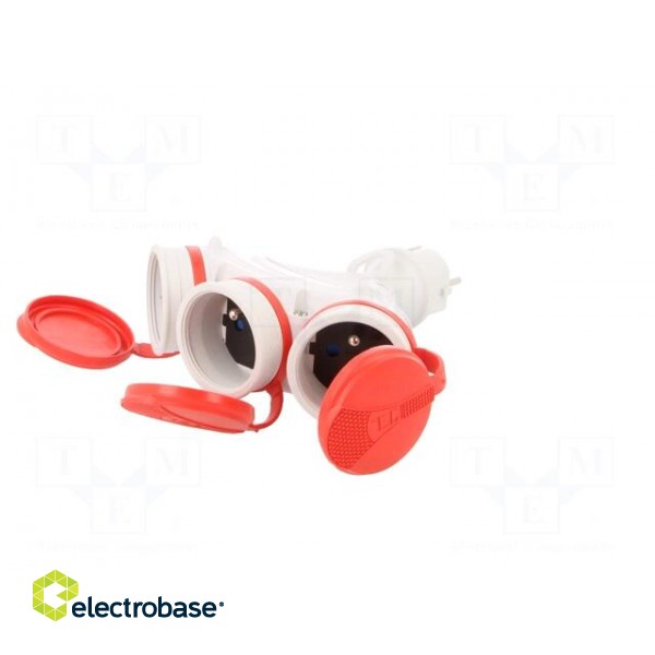 Power splitter | Sockets: 3 | 16A | EXTREM | red,grey image 2