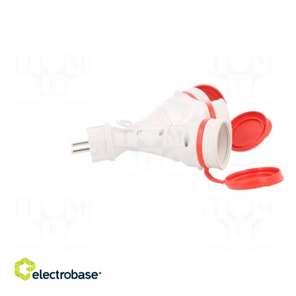Power splitter | Sockets: 3 | 16A | EXTREM | red,grey image 7