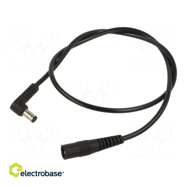 Cable | 1x0.5mm2 | DC 5,5/2,1 plug,DC 5,5/2,1 socket | angled | 0.5m
