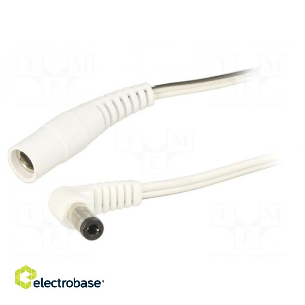 Cable | 2x0.5mm2 | DC 5,5/2,1 plug,DC 5,5/2,1 socket | angled | 2m