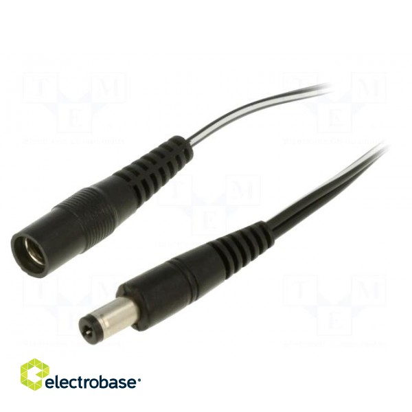 Cable | 2x0.5mm2 | DC 5,5/2,1 plug,DC 5,5/2,1 socket | straight