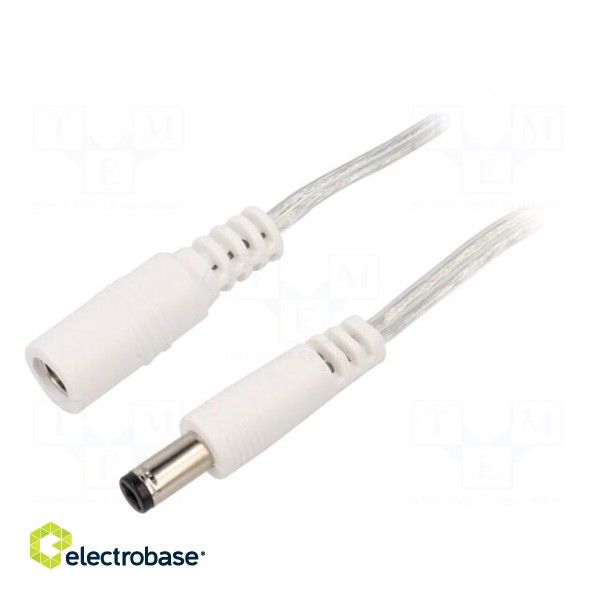 Cable | 2x0.5mm2 | DC 5,5/2,1 plug,DC 5,5/2,1 socket | straight