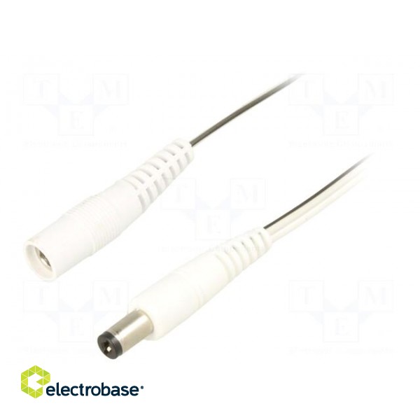 Cable | 2x0.5mm2 | DC 5,5/2,1 plug,DC 5,5/2,1 socket | straight