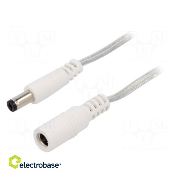 Cable | 2x0.5mm2 | DC 5,5/2,1 plug,DC 5,5/2,1 socket | straight