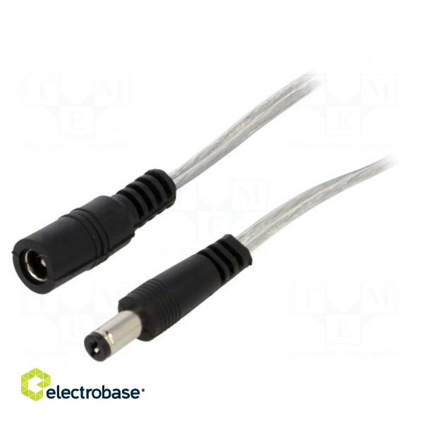 Cable | 2x0.5mm2 | DC 5,5/2,1 plug,DC 5,5/2,1 socket | straight