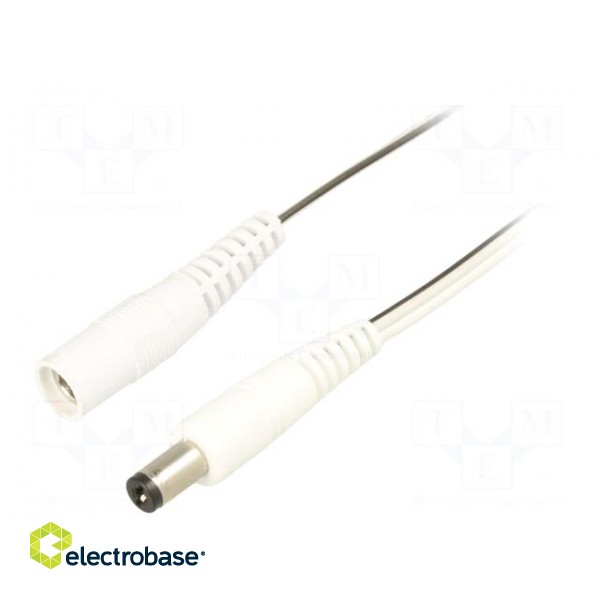 Cable | 2x0.5mm2 | DC 5,5/2,1 plug,DC 5,5/2,1 socket | straight