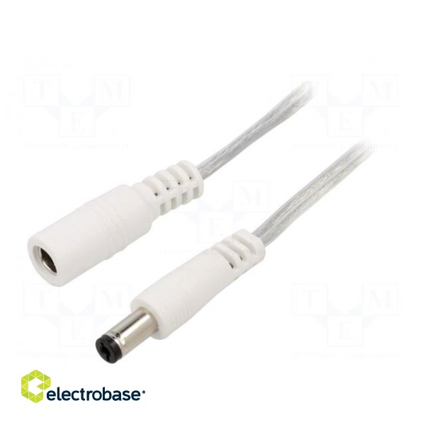 Cable | 2x0.5mm2 | DC 5,5/2,1 plug,DC 5,5/2,1 socket | straight