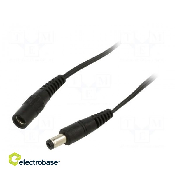 Cable | 2x0.5mm2 | DC 5,5/2,1 plug,DC 5,5/2,1 socket | straight