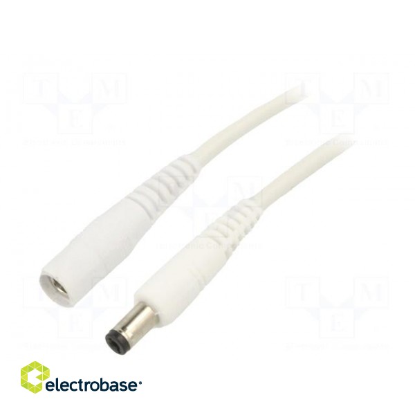 Cable | 1x1mm2 | DC 5,5/2,1 plug,DC 5,5/2,5 plug | straight | white