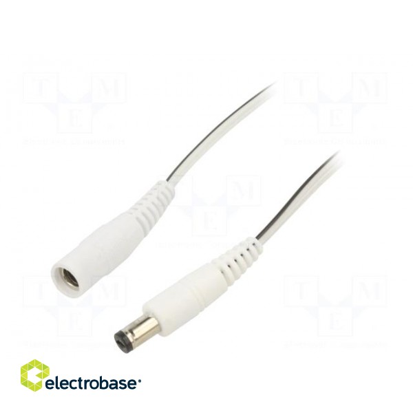 Cable | 2x0.5mm2 | DC 5,5/2,1 socket,DC 5,5/1,7 plug | straight