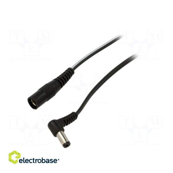 Cable | 2x0.5mm2 | DC 5,5/2,1 socket,DC 5,5/2,5 plug | angled | 1.5m