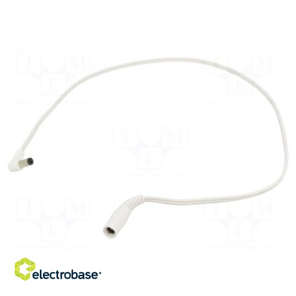 Cable | 2x0.5mm2 | DC 5,5/2,1 socket,DC 5,5/2,5 plug | angled | 0.5m