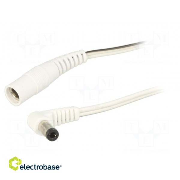 Cable | 2x0.5mm2 | DC 5,5/2,5 plug,DC 5,5/2,5 socket | angled | 2m