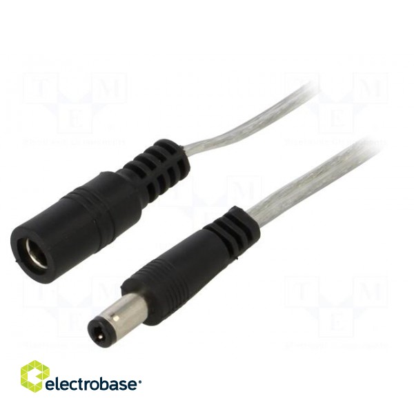 Cable | 2x0.5mm2 | DC 5,5/2,5 plug,DC 5,5/2,5 socket | straight