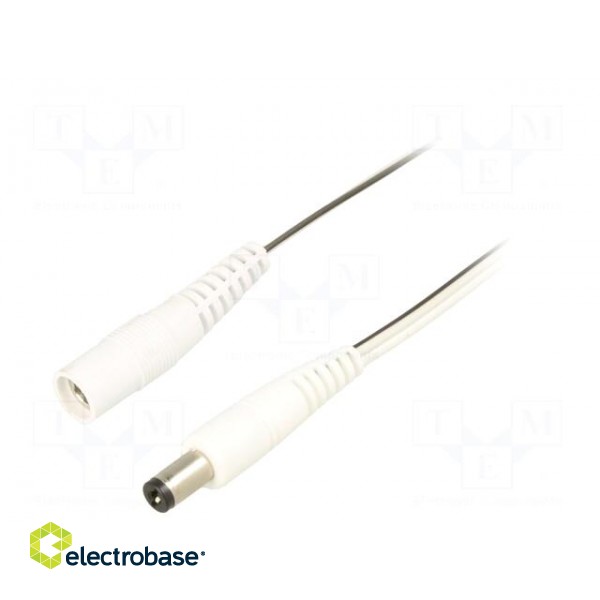 Cable | 2x0.5mm2 | DC 5,5/2,5 plug,DC 5,5/2,5 socket | straight